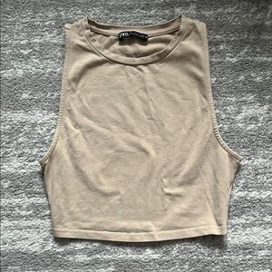 Zara Beige Muscle Tee